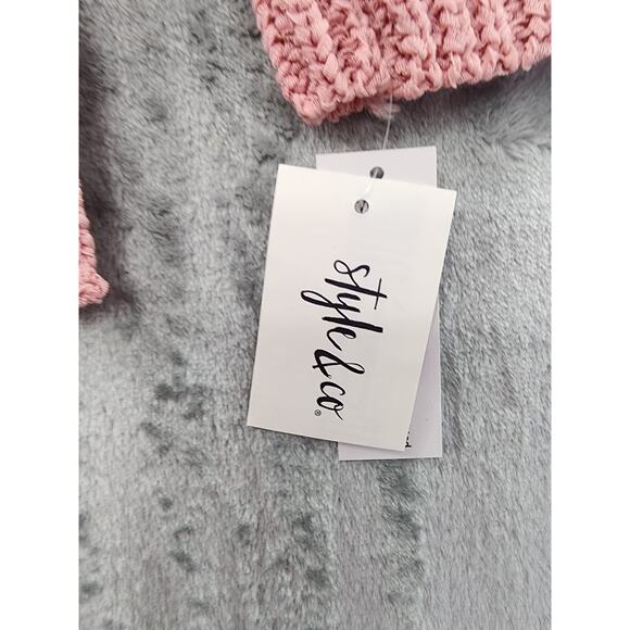 NEW Style&Co Scoop Neck Sweater Size XXL 2X Pink Tonal Color Block Open Stitch - Picture 4 of 11